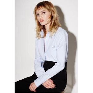 Kate Moss for Equipment 'London' Oxford Shirt, Size Med - Blue Women's blouse